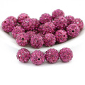 Günstige Bulk Großhandel Neueste Produkt Farbige Shamballa Perlen für Schmuck Machen Größe 4mm - 18mm, IB00127 Fuchsia